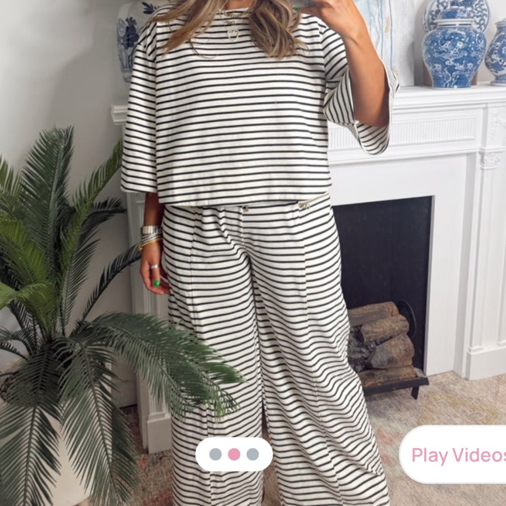 Striped Black and White Matching Set